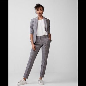 Mid-rise Columnist Slacks - Gray and Light Pink